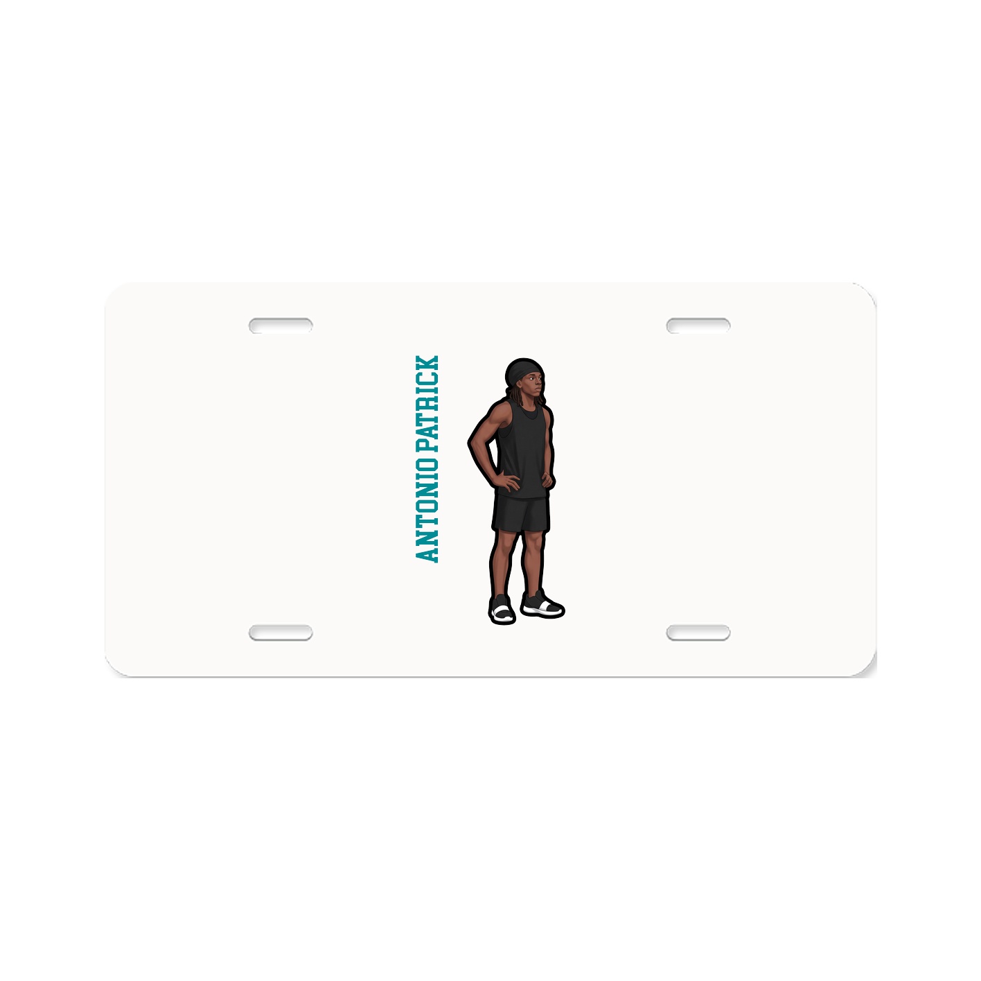 License Plate — Name Vertical in Classic