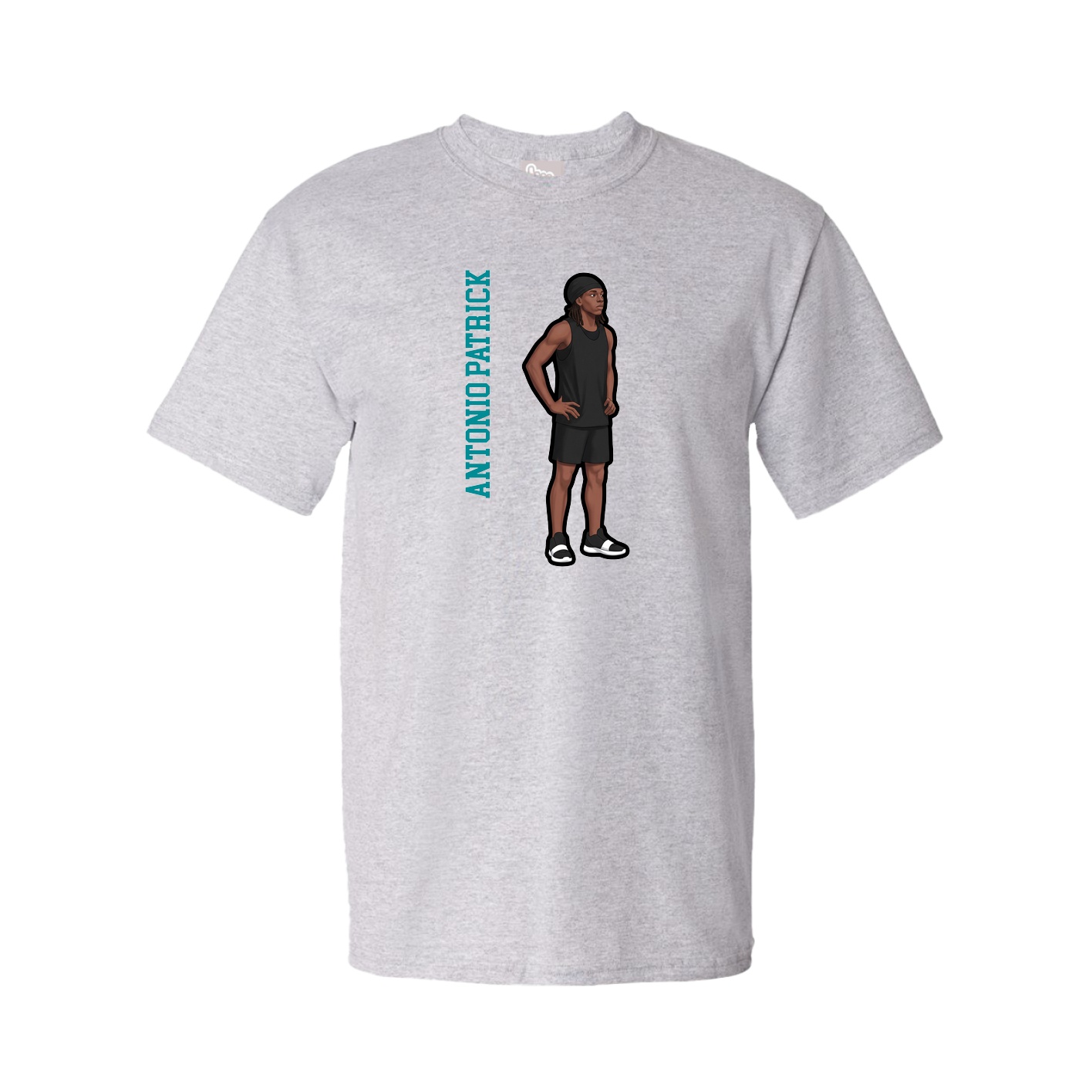 Youth Tee — Name Vertical in Grey