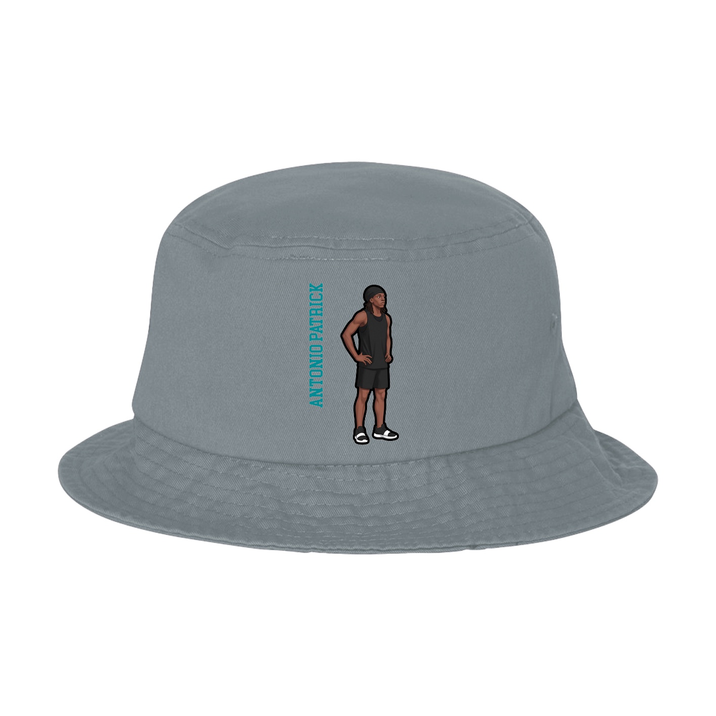 Bucket Cap — Name Vertical in Grey