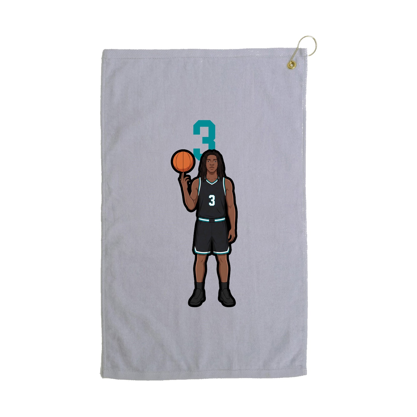 Golf Towel — Number Top in Grey