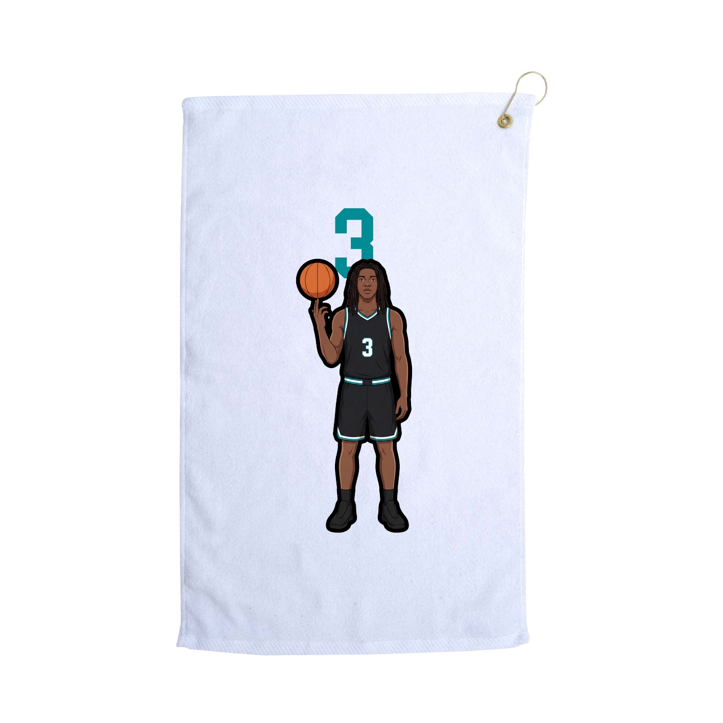 Golf Towel — Number Top in White