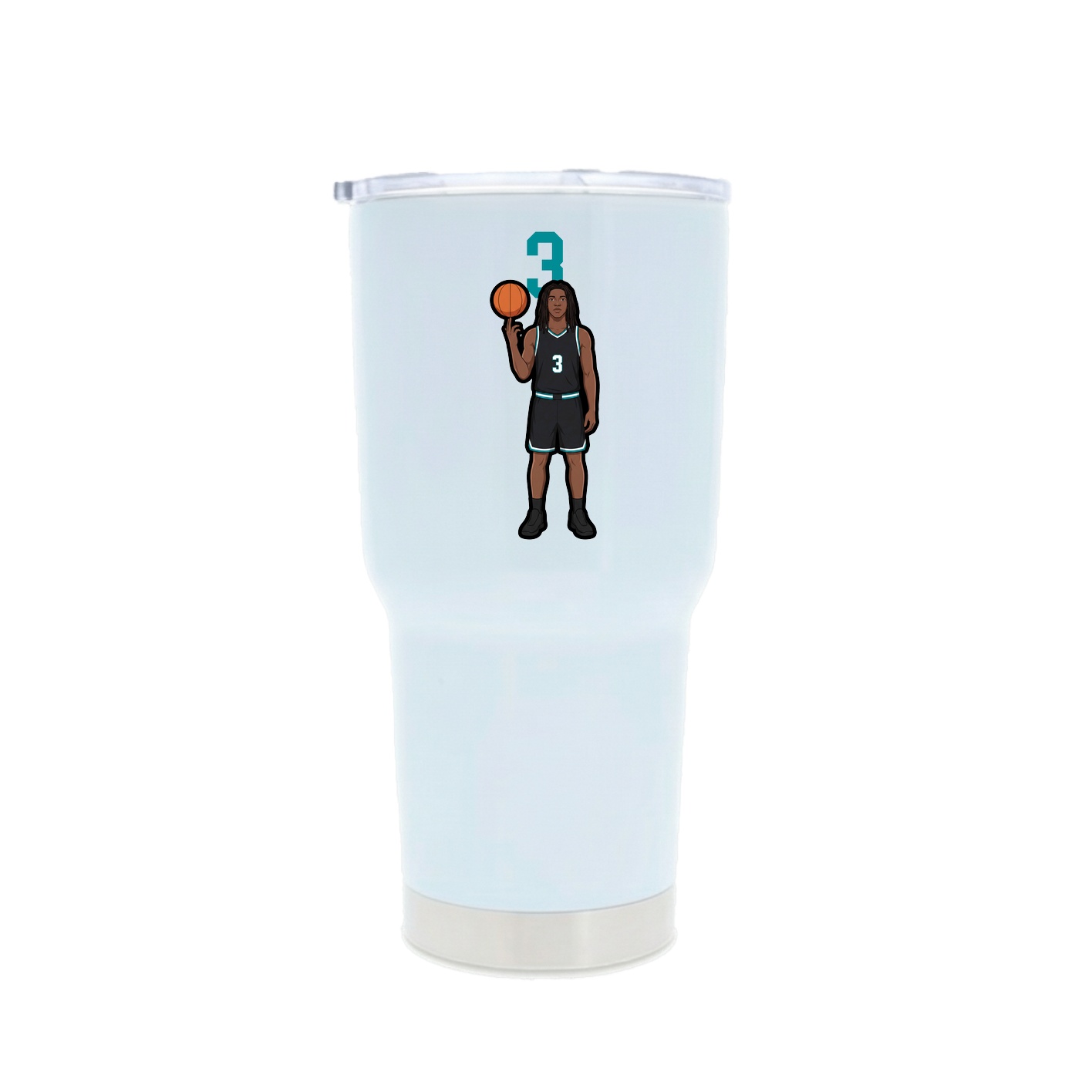 30oz Stainless Steel Tumbler — Number Top in White