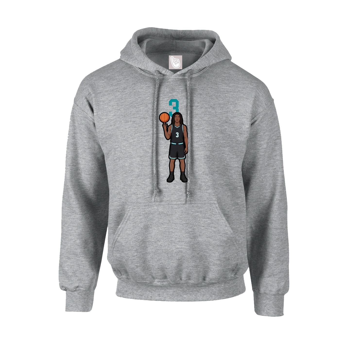 Youth Hoodie — Number Top in Grey