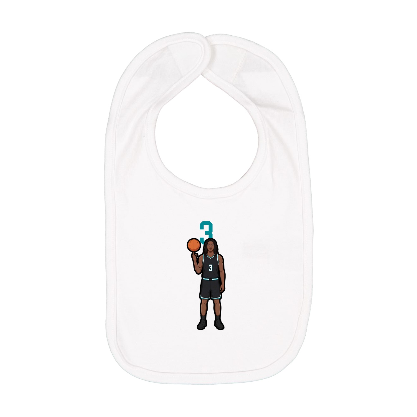 Infant Bib — Number Top in White