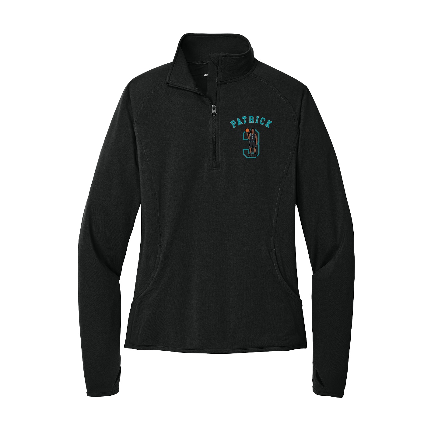 Women's Q-Zip Pullover — Shirsey Arch in Black