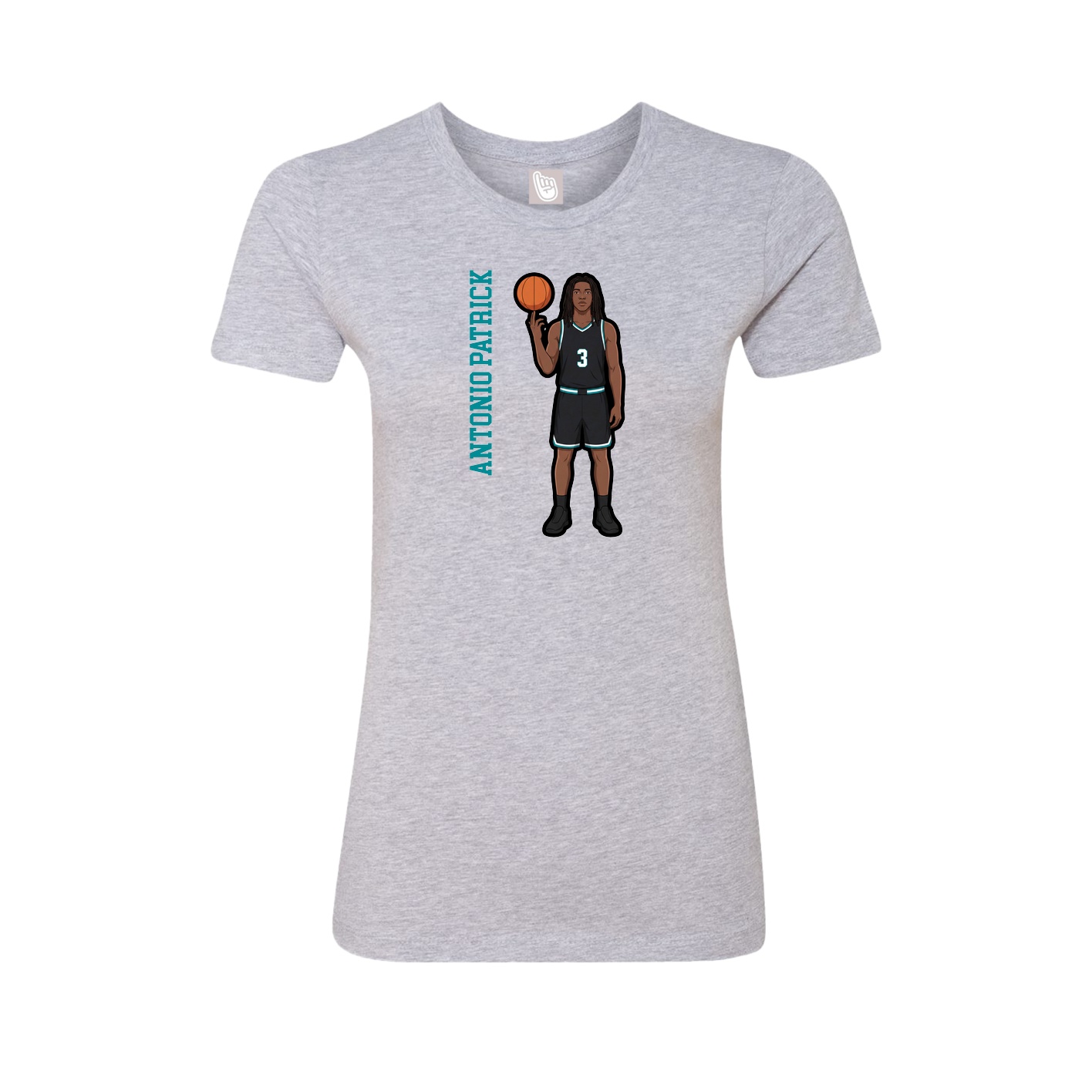 Womens Tee — Name Vertical in Grey