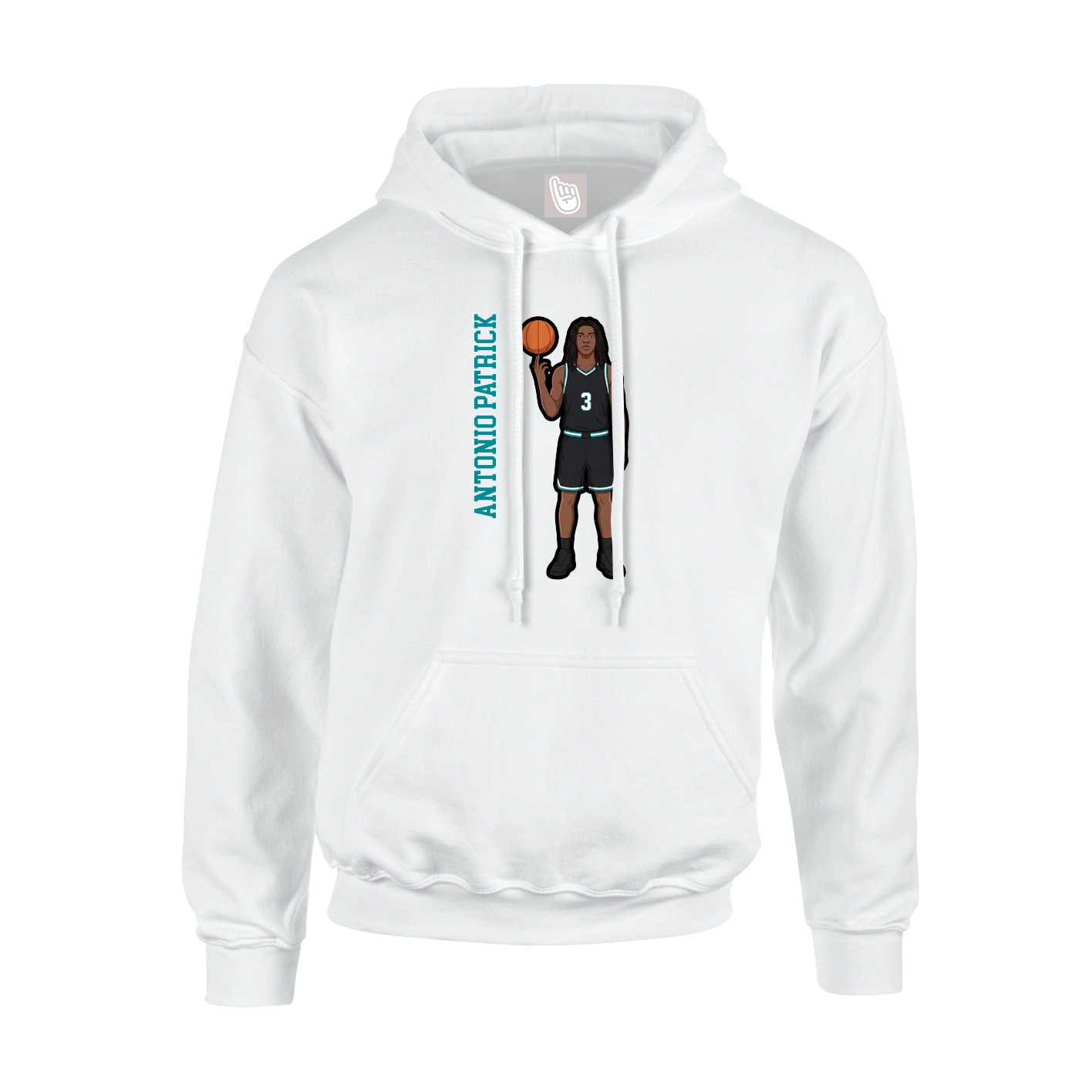 Hoodie — Name Vertical in White