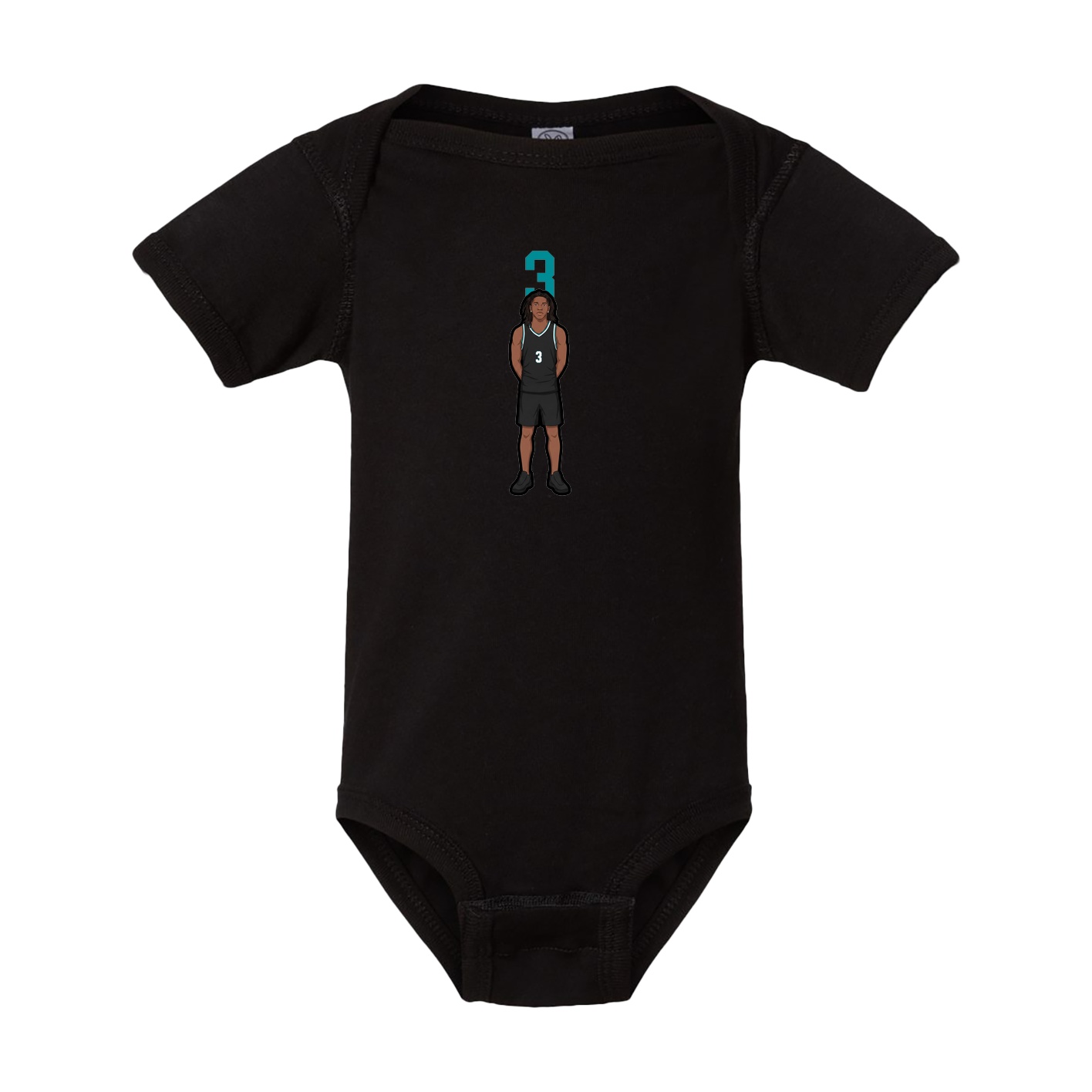 Baby Onesie — Number Top in Black