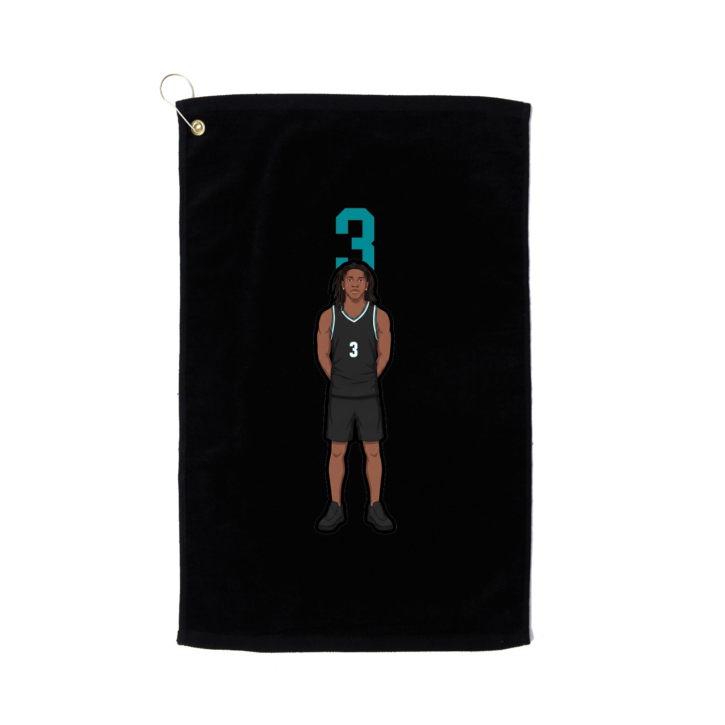 Golf Towel — Number Top in Black