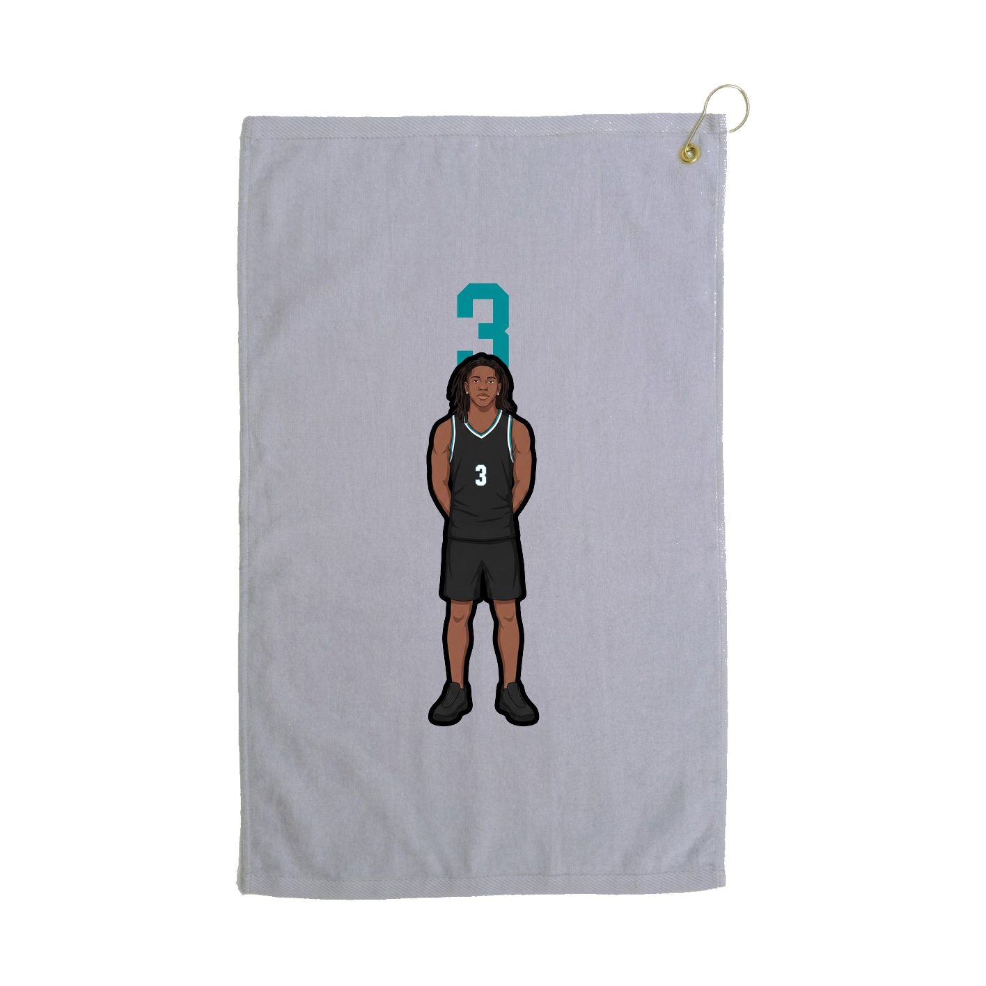 Golf Towel — Number Top in Grey