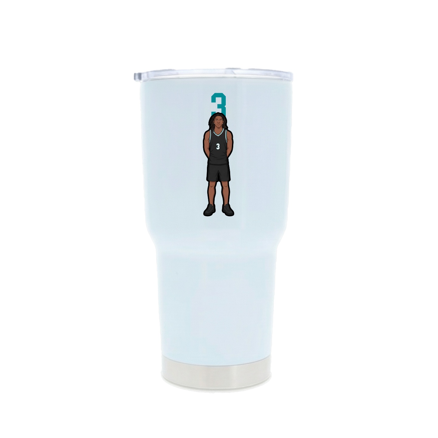 30oz Stainless Steel Tumbler — Number Top in White
