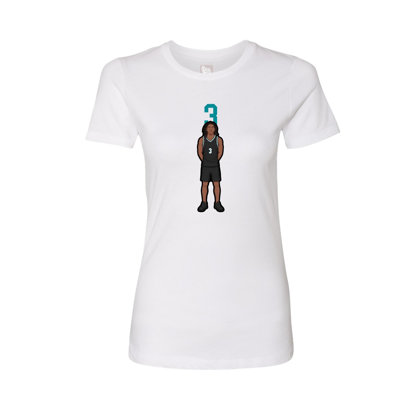 Fitted Women's Tee — Number Top in White