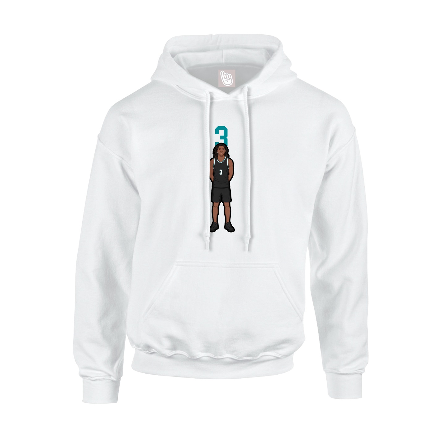 Youth Hoodie — Number Top in White