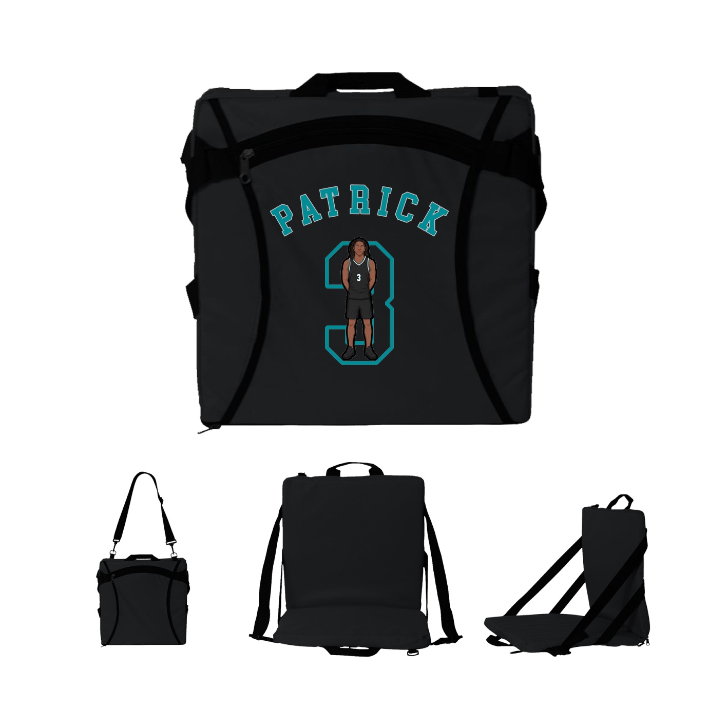 Folding Stadium Seat — Shirsey Arch in Black