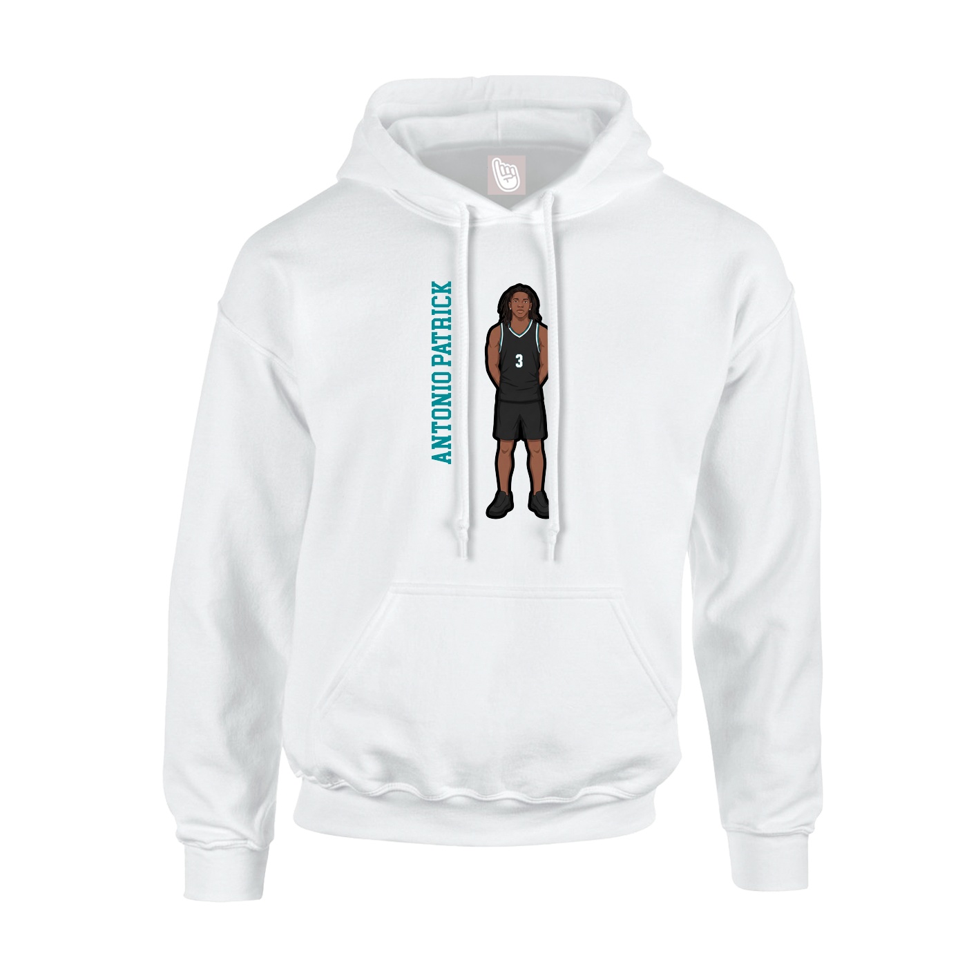 Youth Hoodie — Name Vertical in White