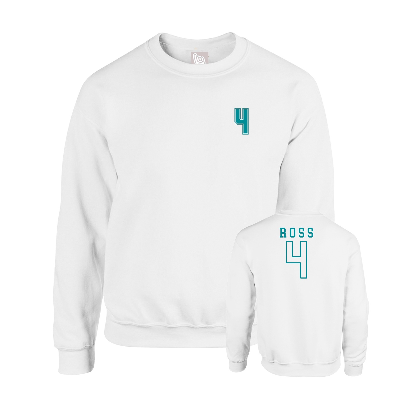 Fleece Crew — Chest Back in White