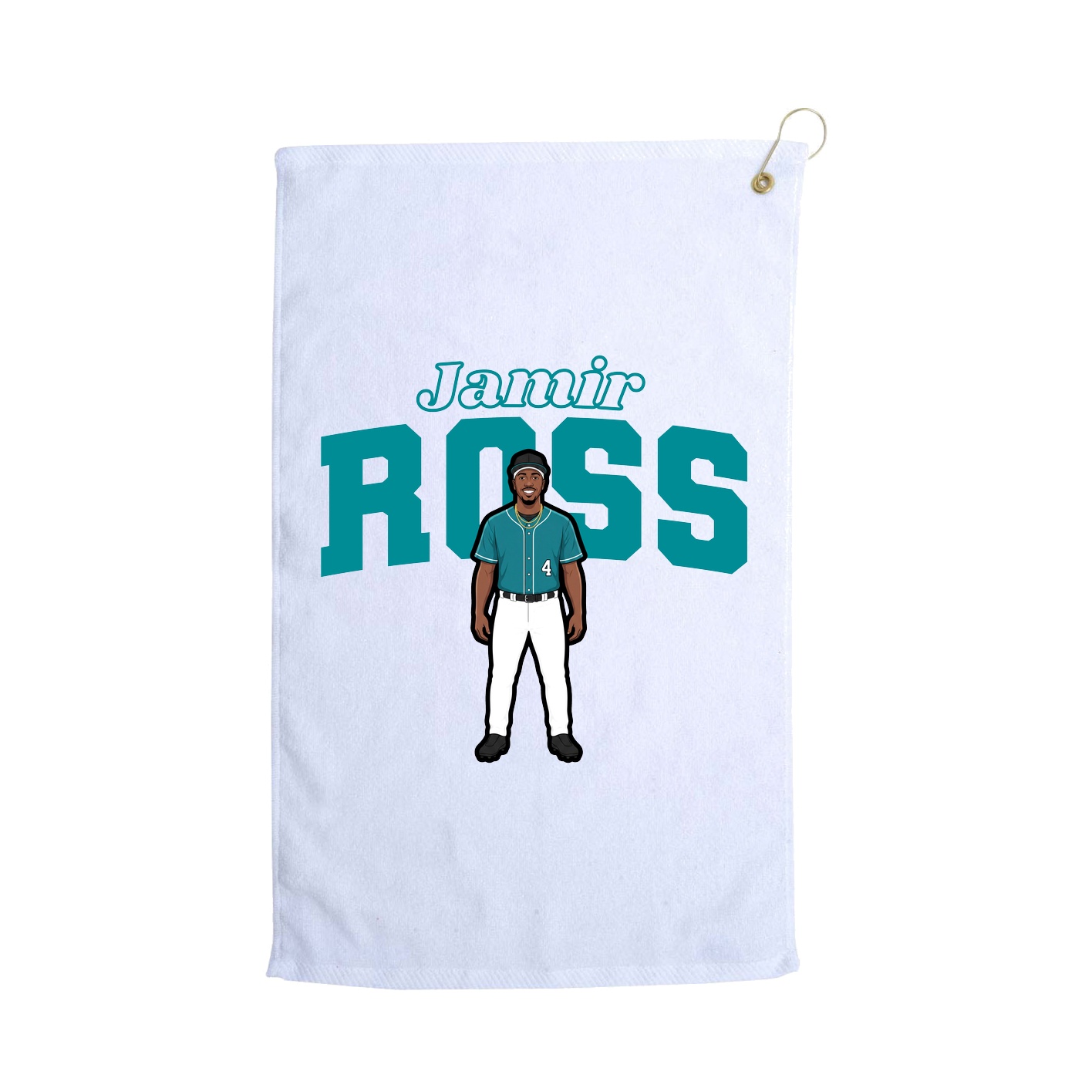Golf Towel — Name Arch in White