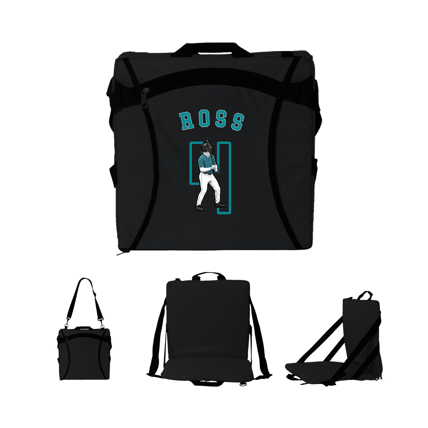 Folding Stadium Seat — Shirsey Arch in Black