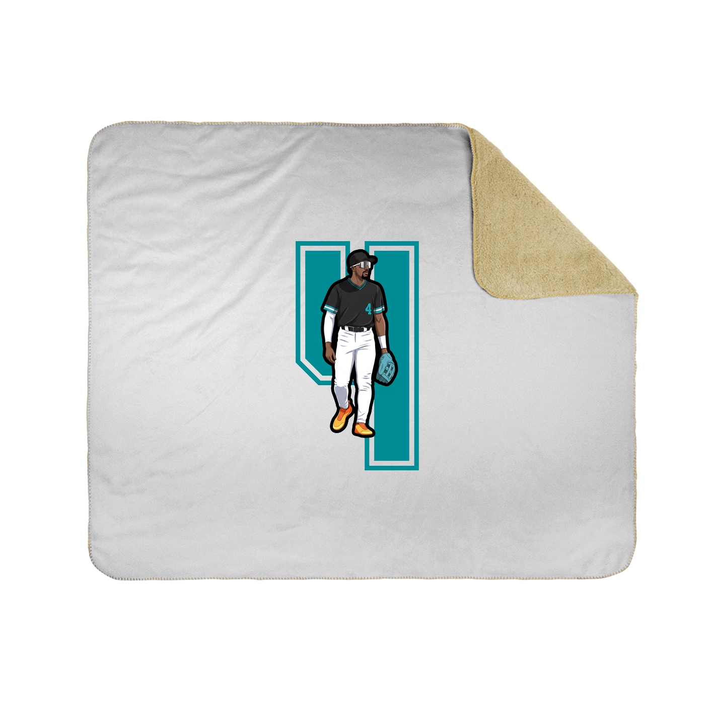 Throw Blanket — Number in White