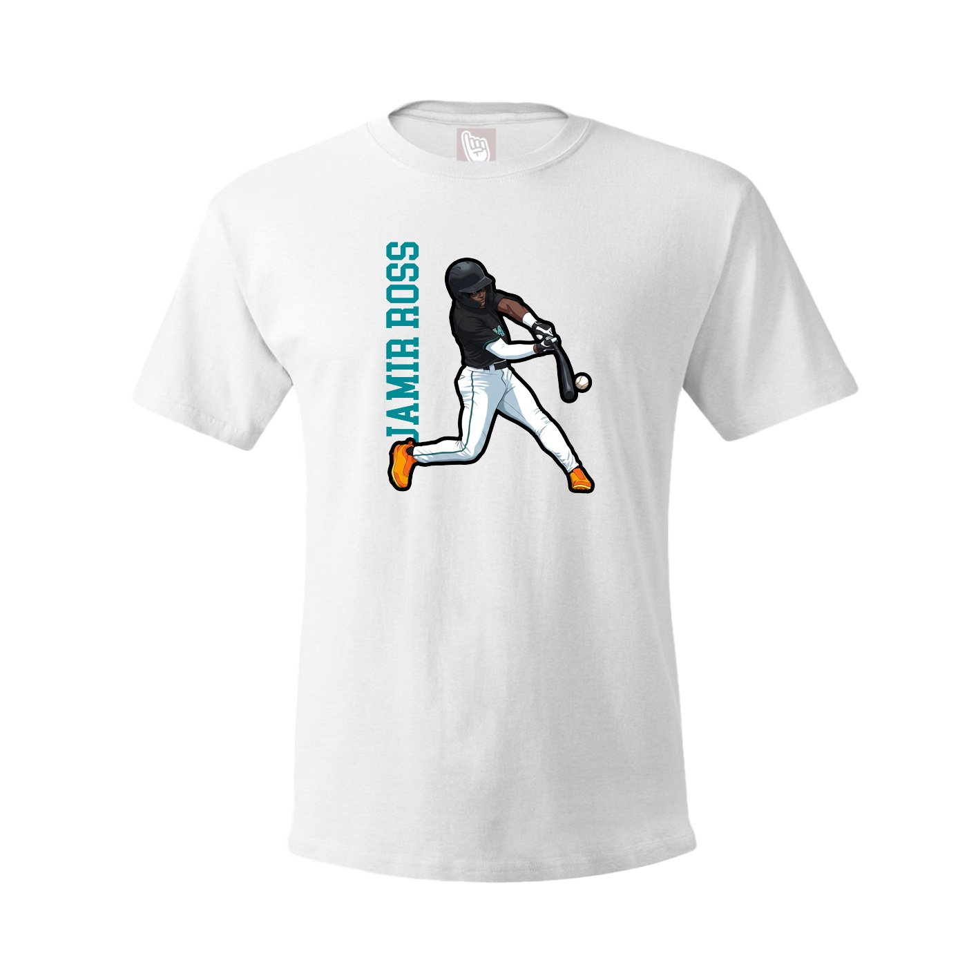 Youth Tee — Name Vertical in White