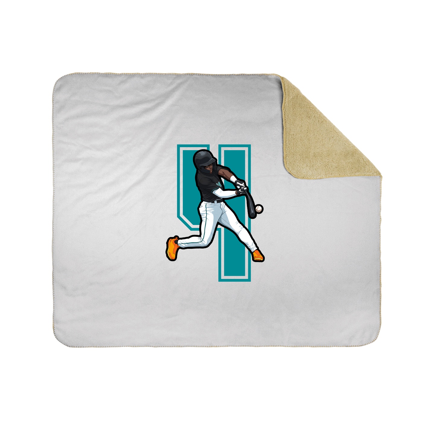 Throw Blanket — Number in White