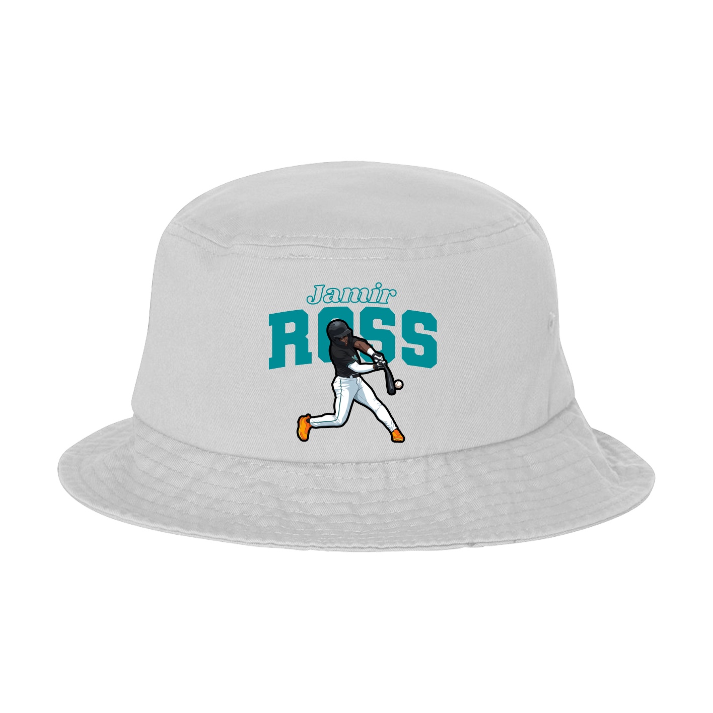 Bucket Cap — Name Arch in White