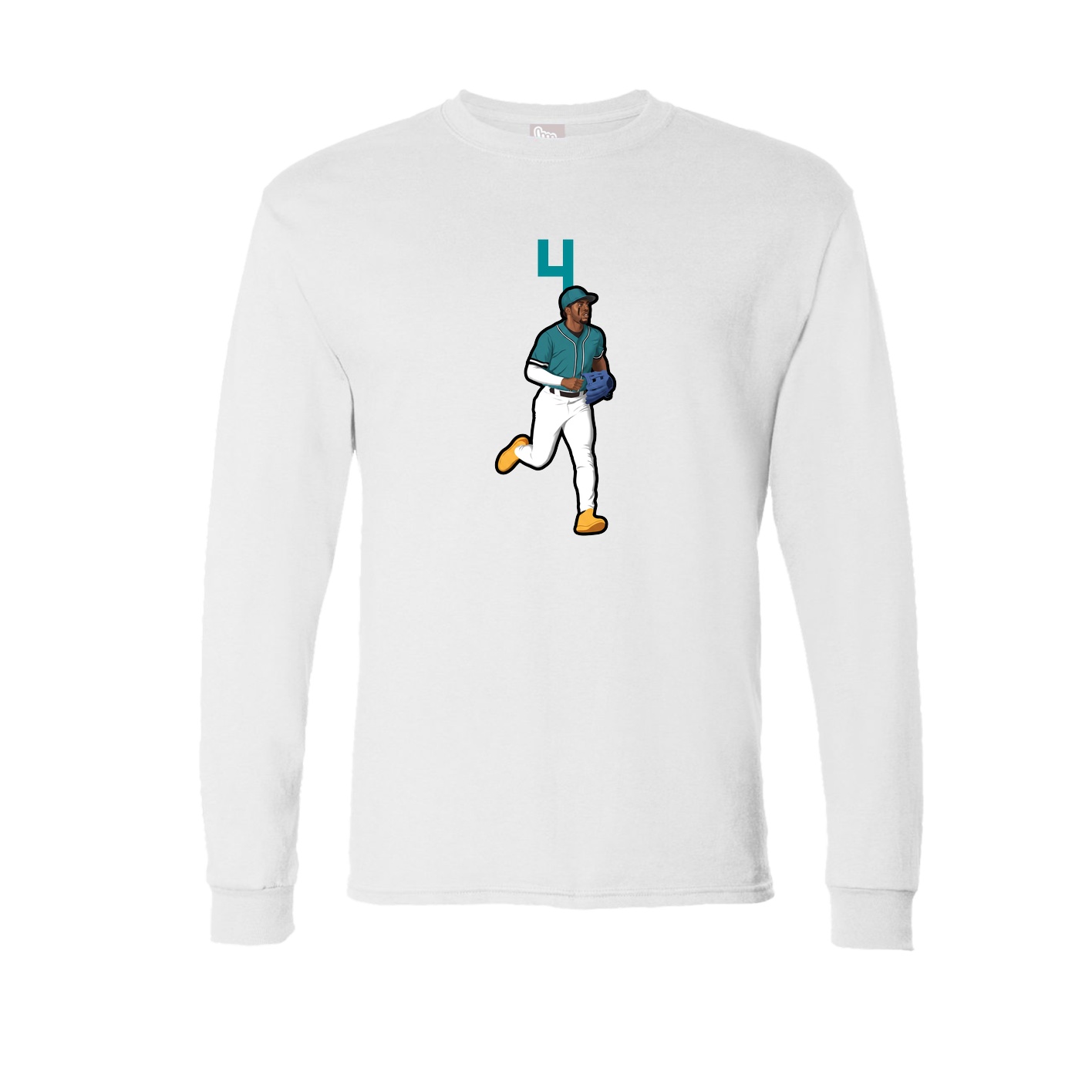 Long Sleeve Tee — Number Top in White