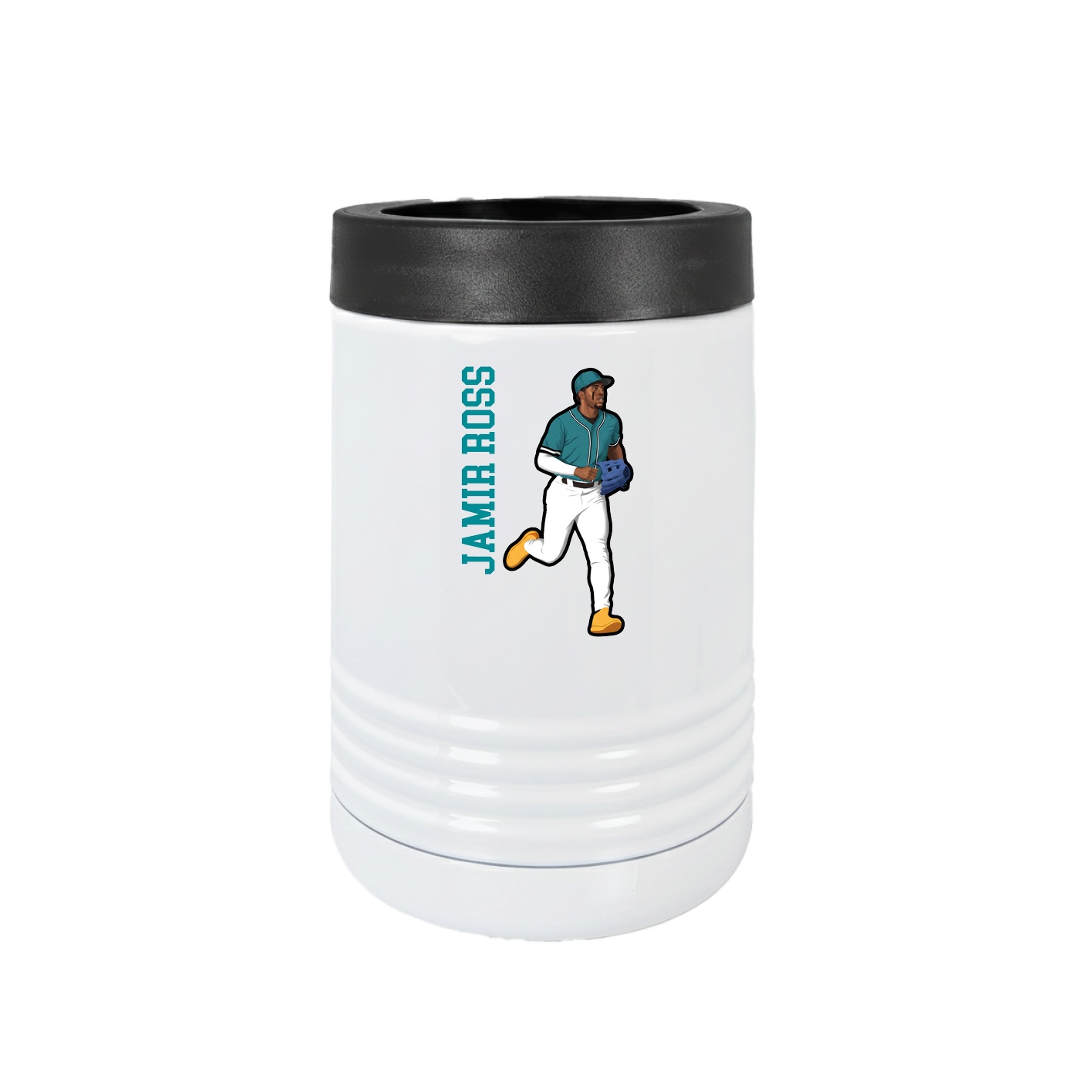 Beverage Holder — Name Vertical in White