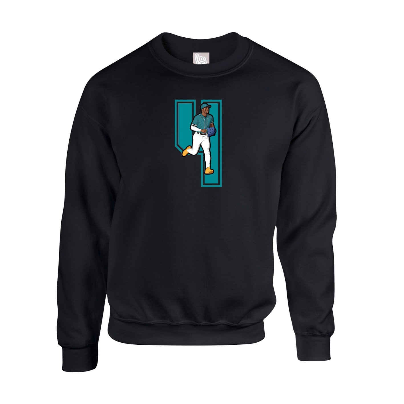 Fleece Crew — Number in Black