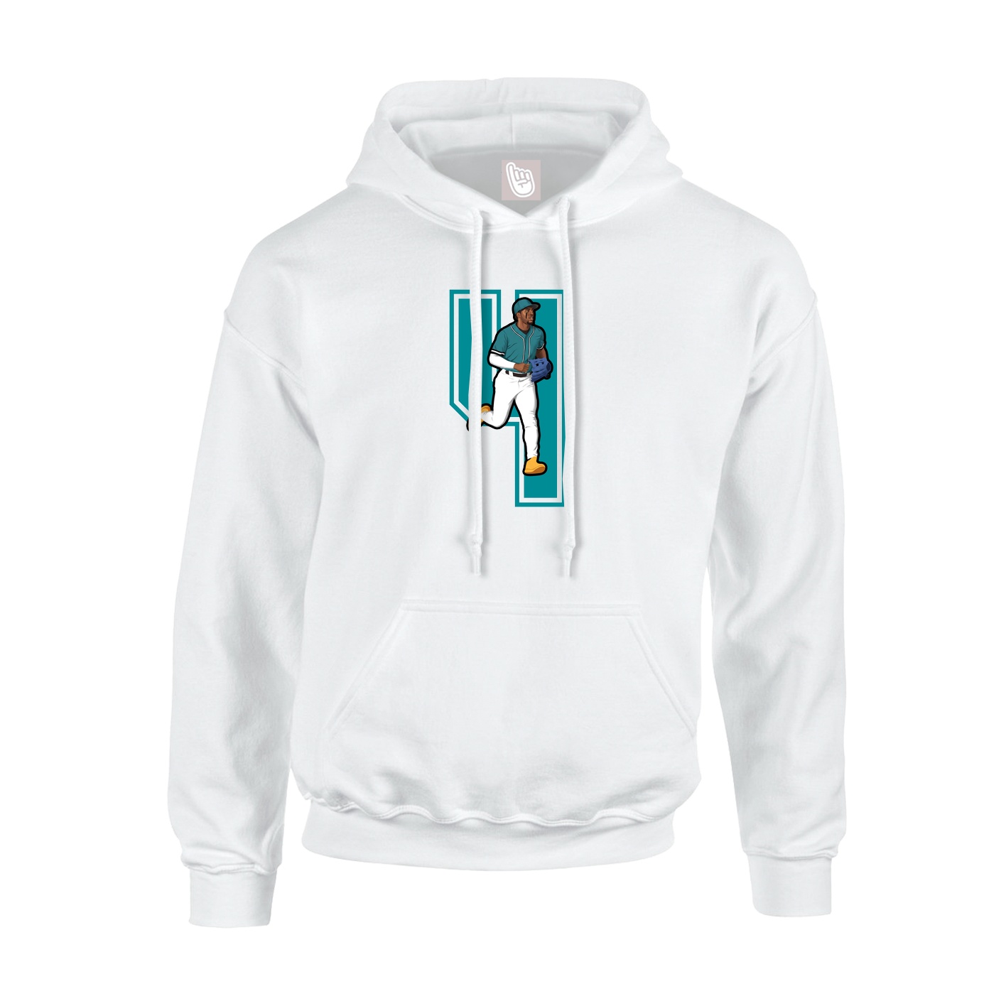 Youth Hoodie — Number in White