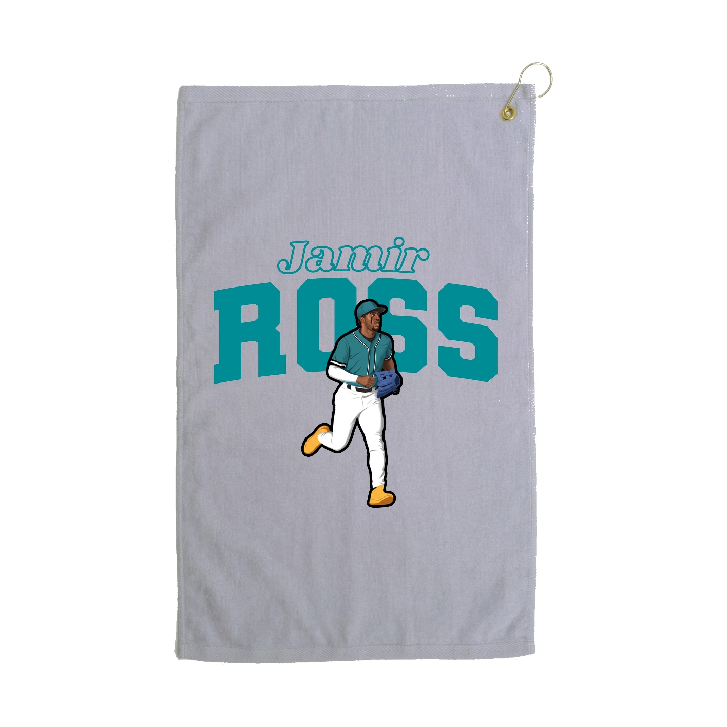 Golf Towel — Name Arch in Grey