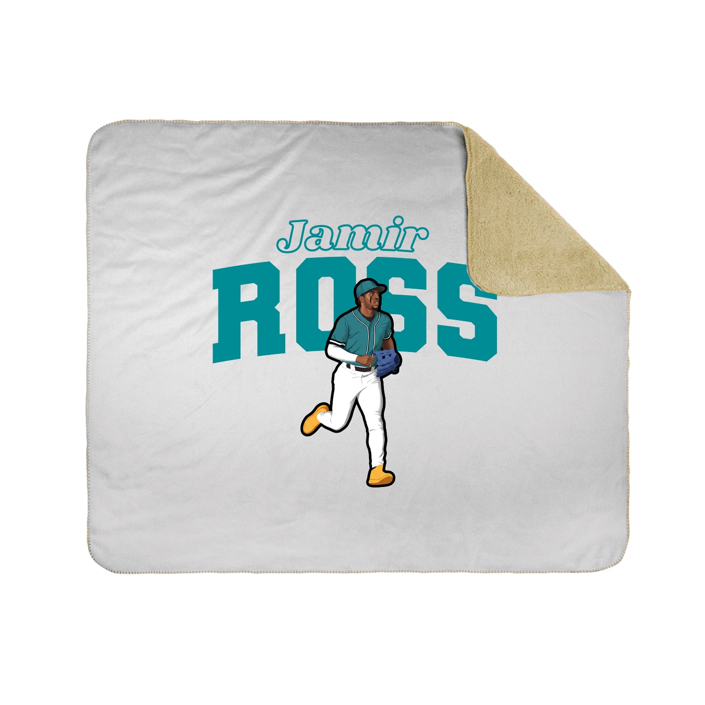 Throw Blanket — Name Arch in White