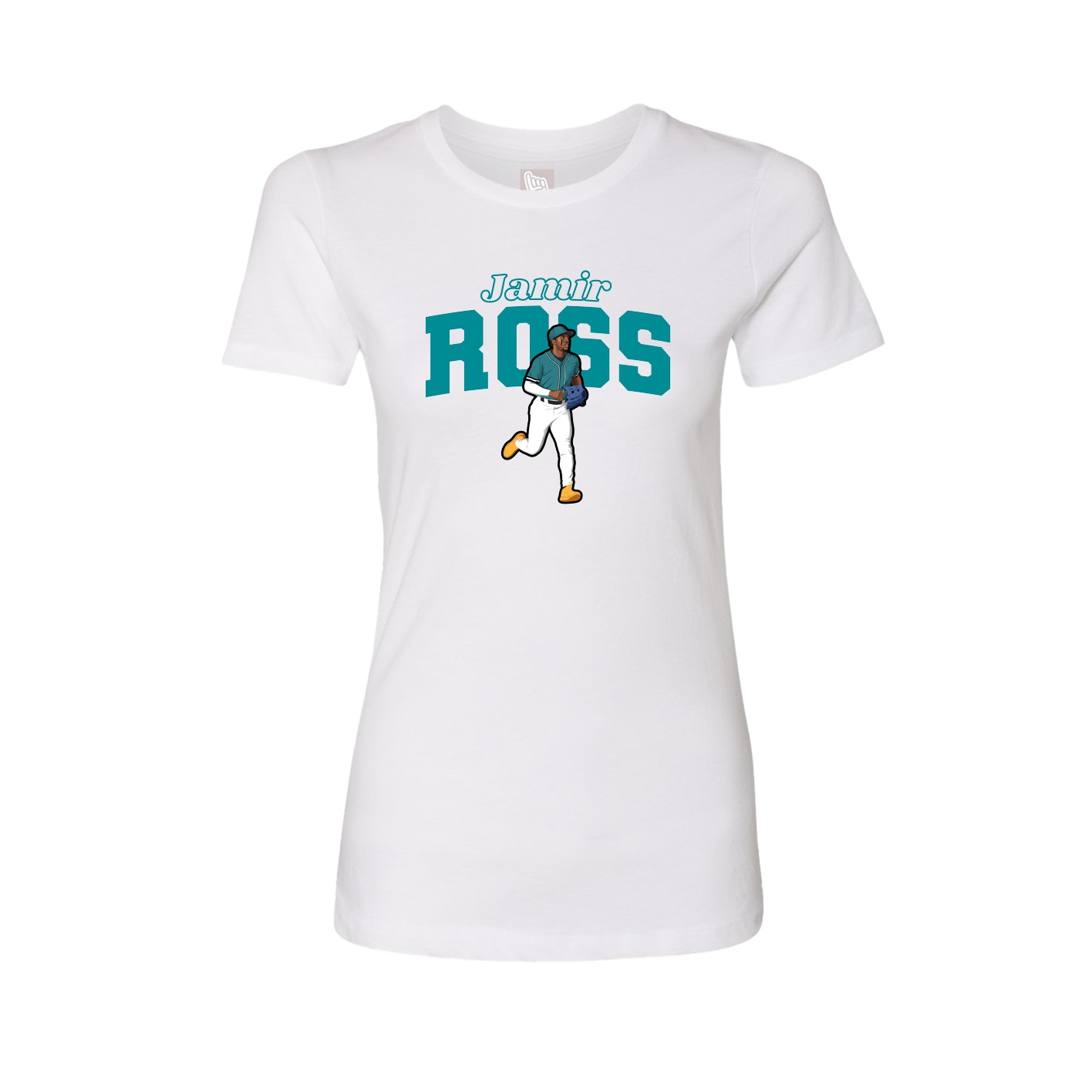 Womens Tee — Name Arch in White