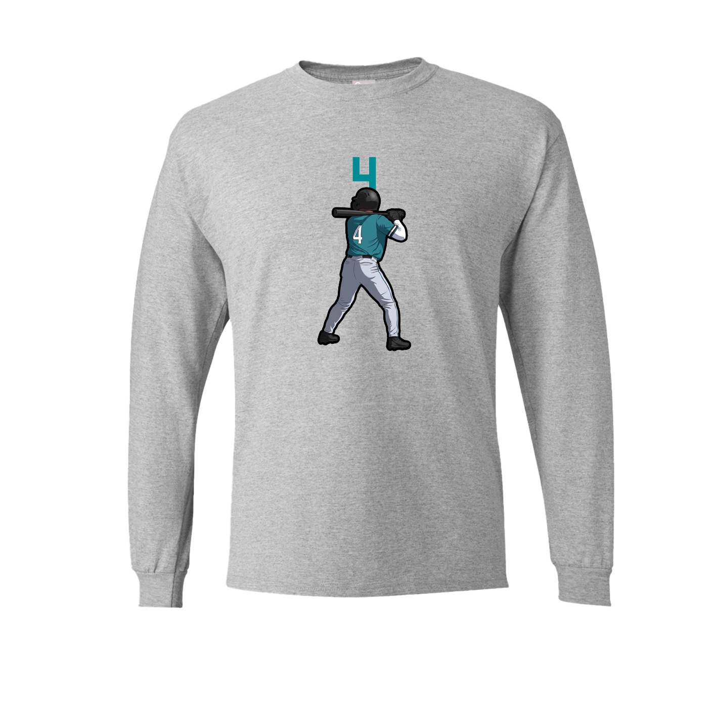 Long Sleeve Tee — Number Top in Grey