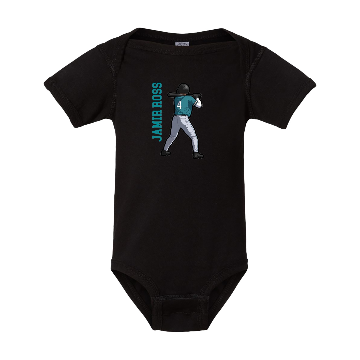 Baby Onesie — Name Vertical in Black