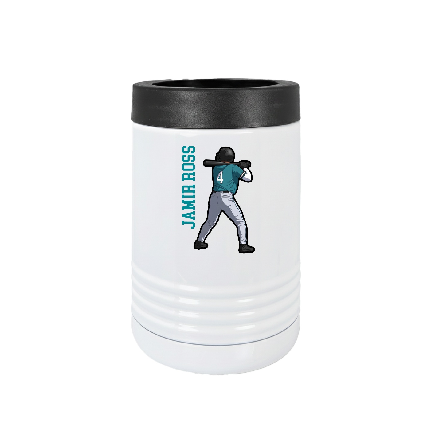 Beverage Holder — Name Vertical in White