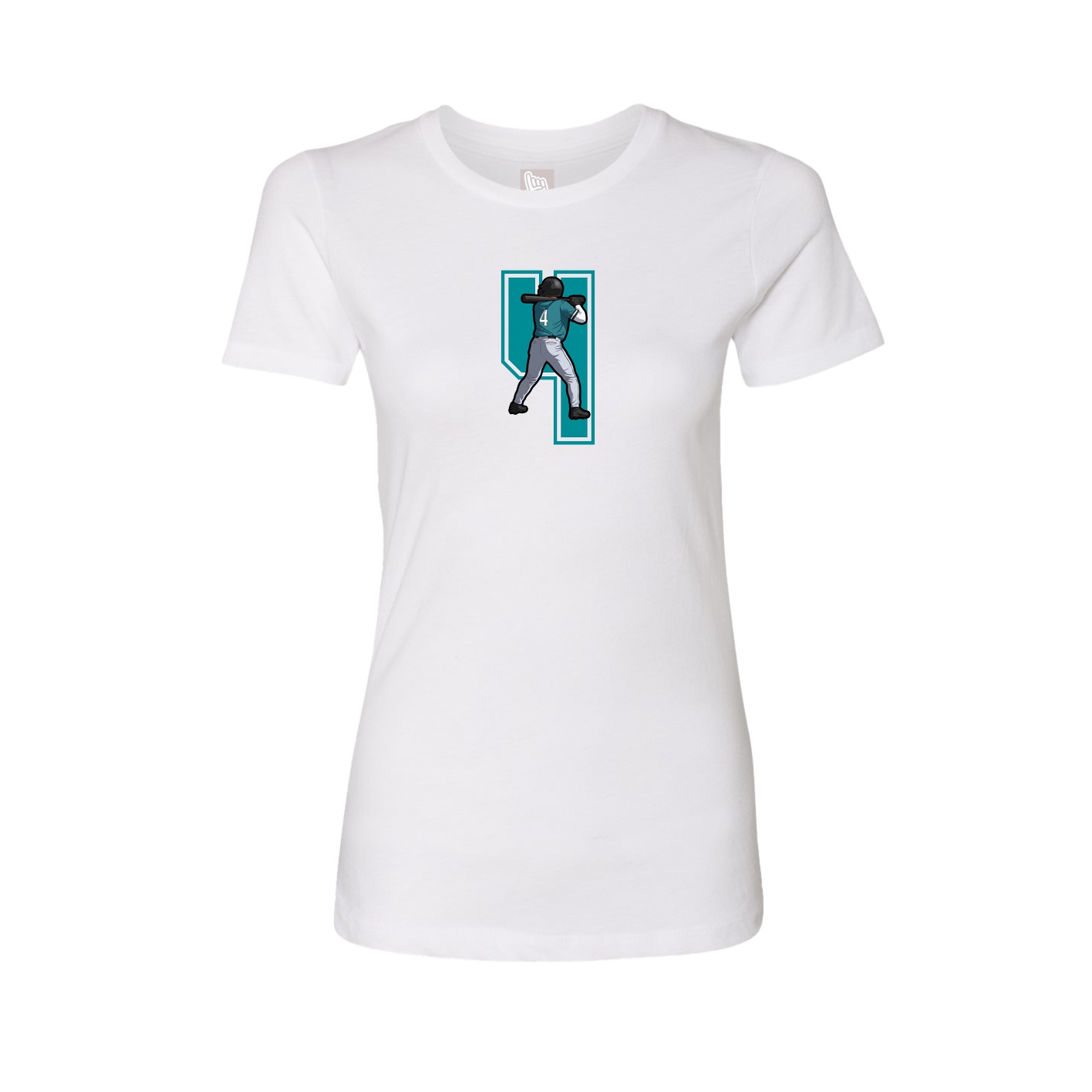 Fitted Women's Tee — Number in White
