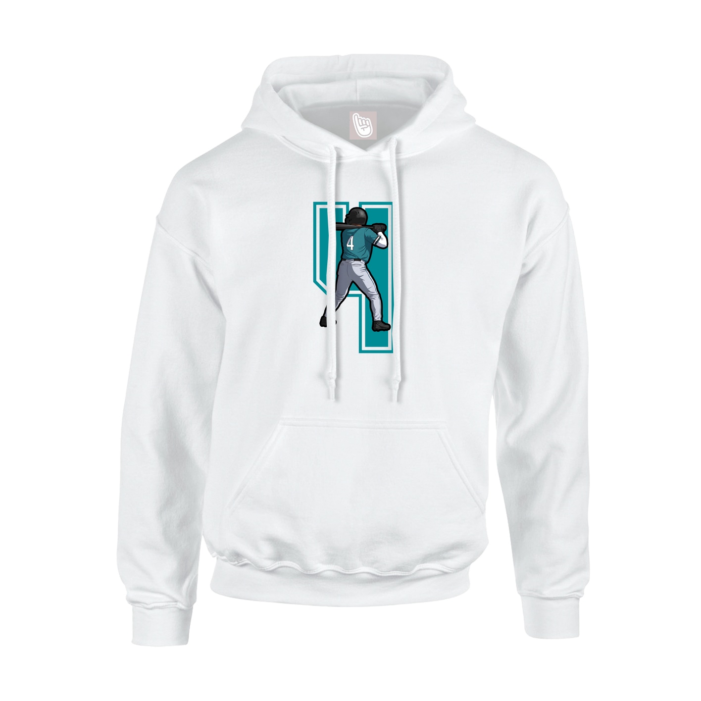 Hoodie — Number in White