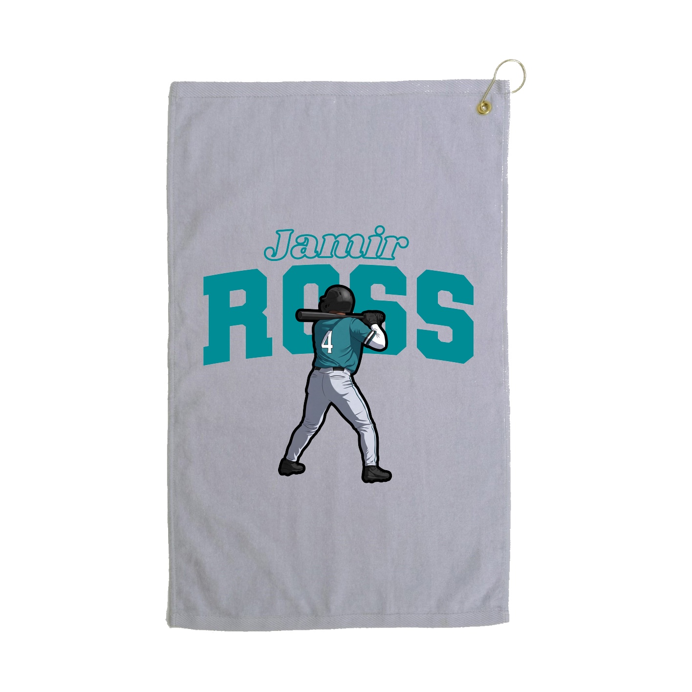 Golf Towel — Name Arch in Grey