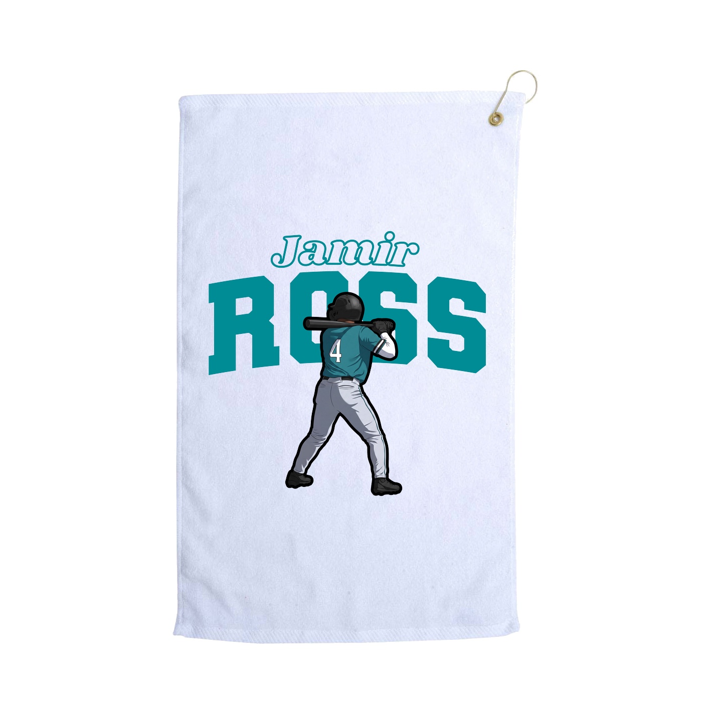 Golf Towel — Name Arch in White