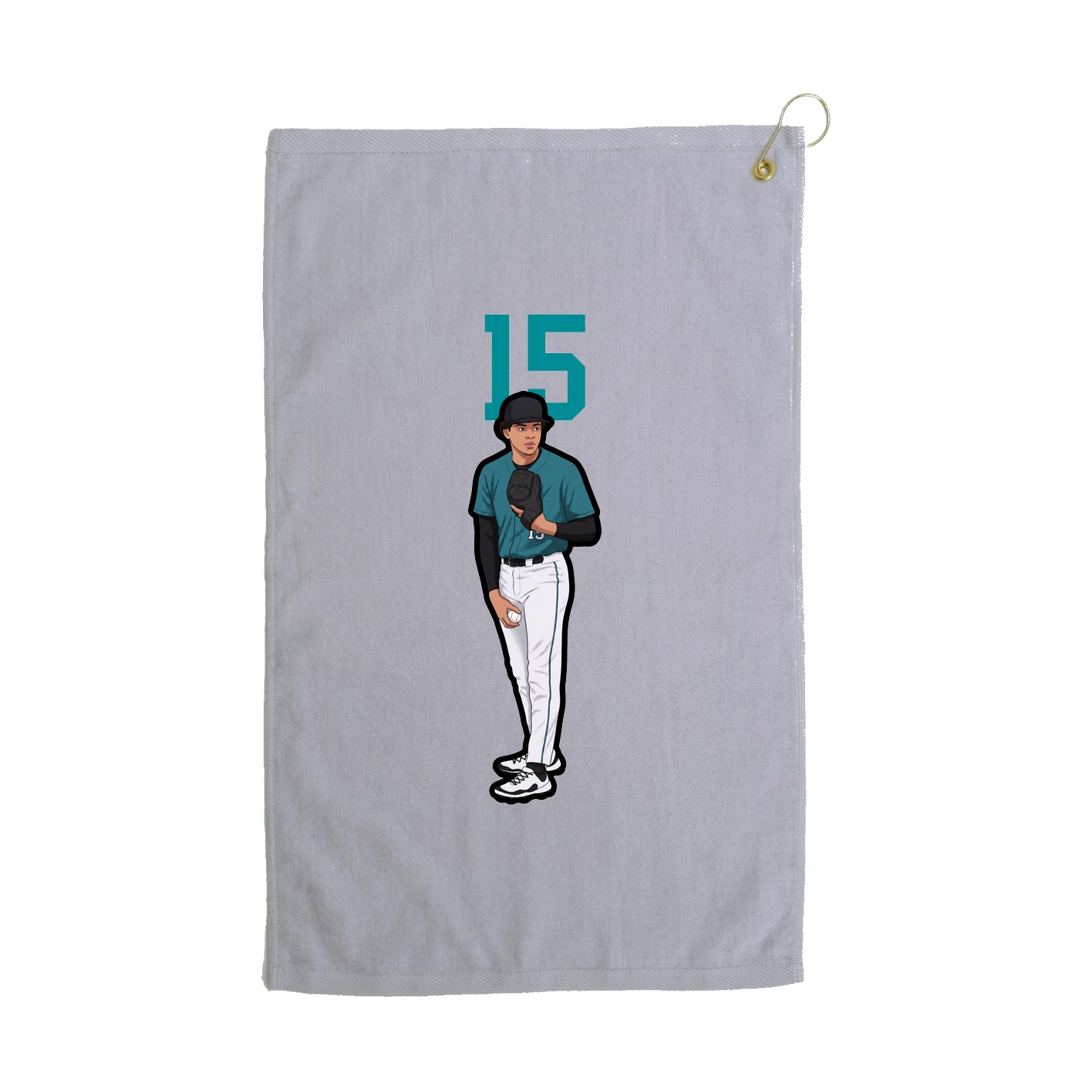 Golf Towel — Number Top in Grey