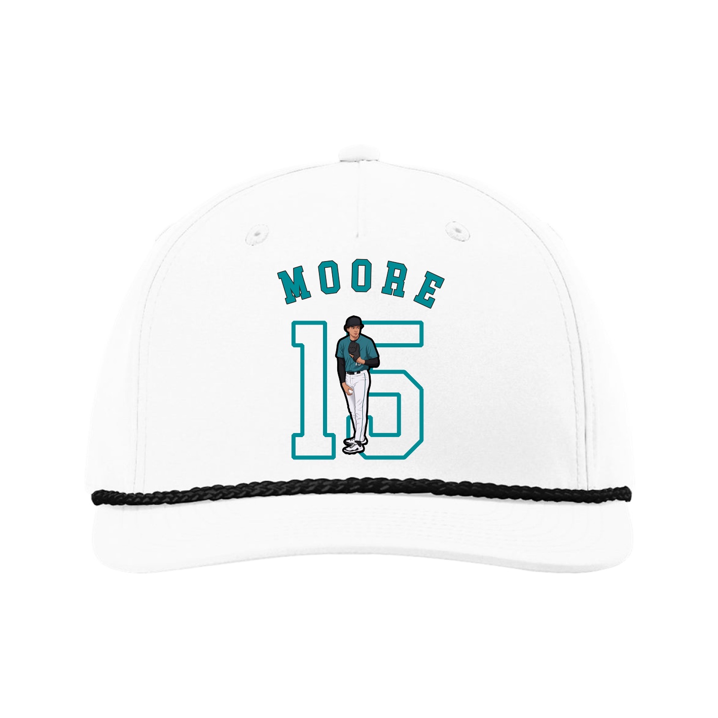 Five-Panel Classic Rope Cap — Shirsey Arch in White