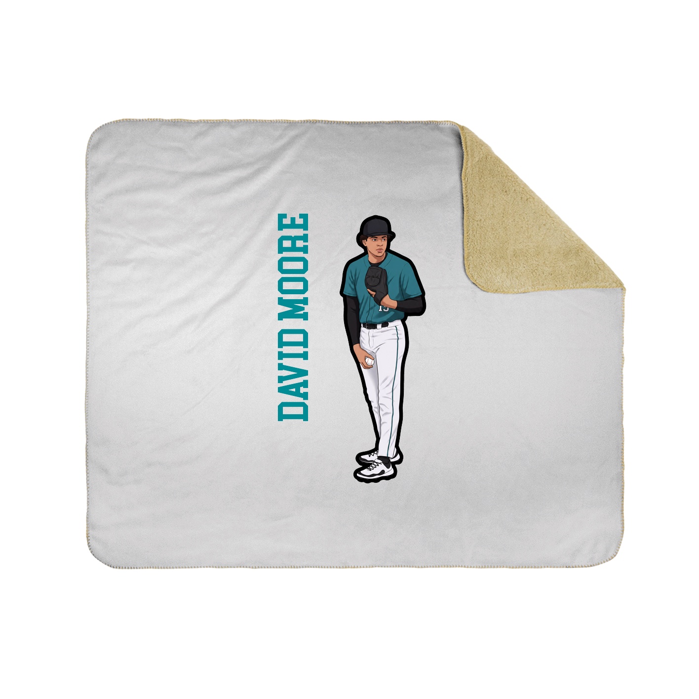 Throw Blanket — Name Vertical in White