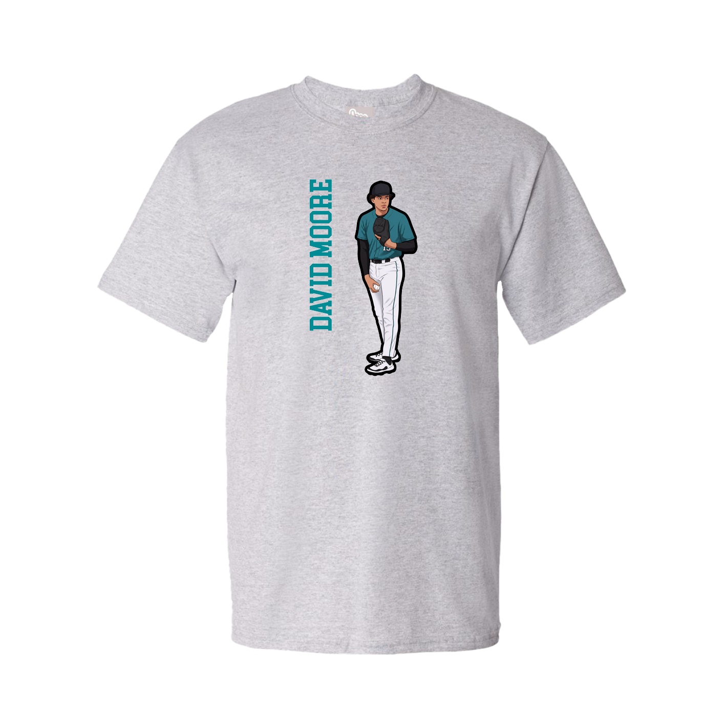 Youth Tee — Name Vertical in Grey