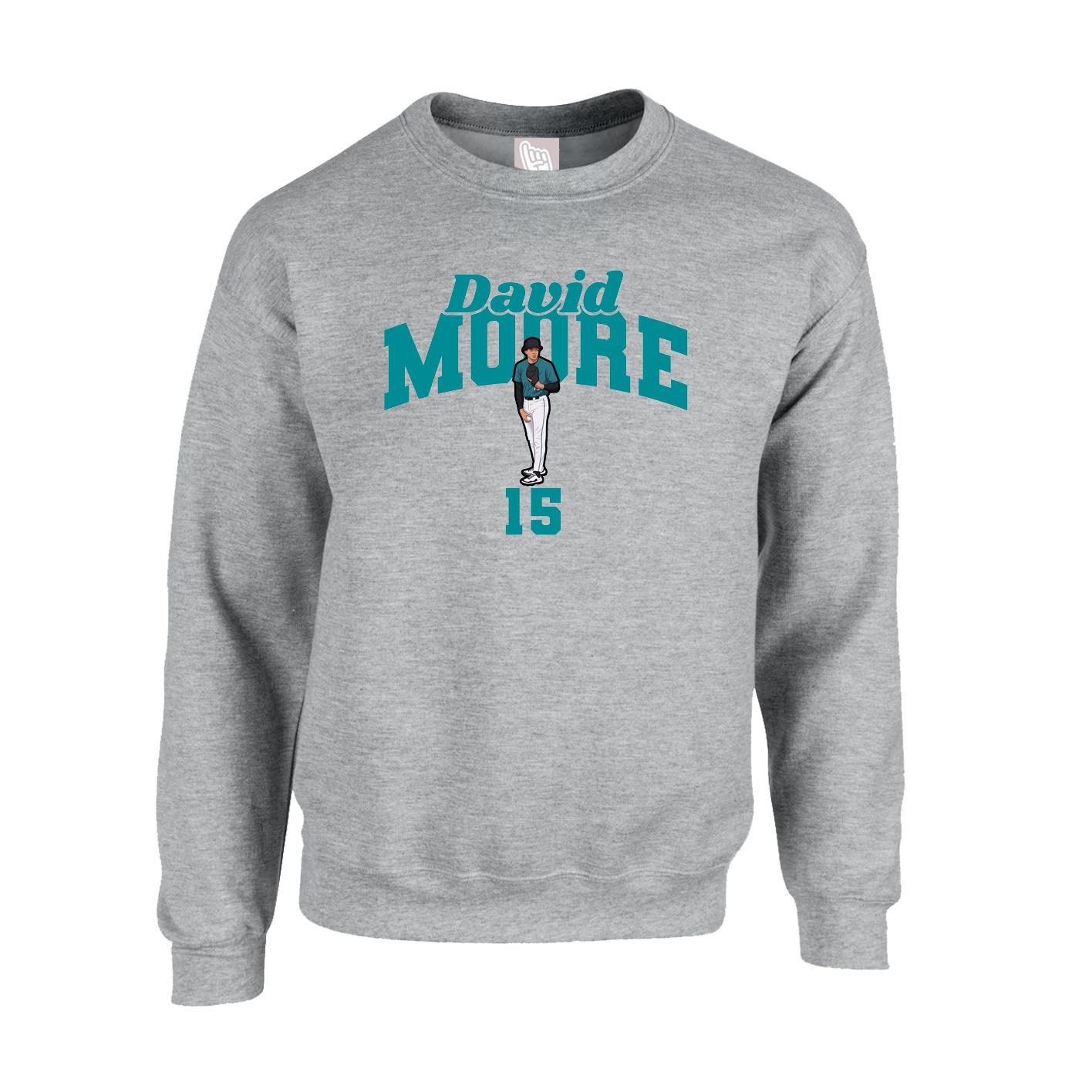Fleece Crew — Signature Arch in Grey