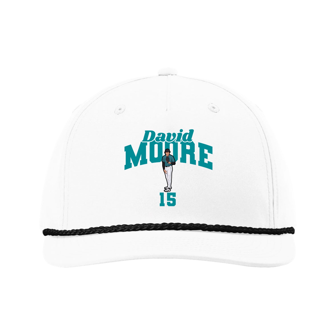Five-Panel Classic Rope Cap — Signature Arch in White