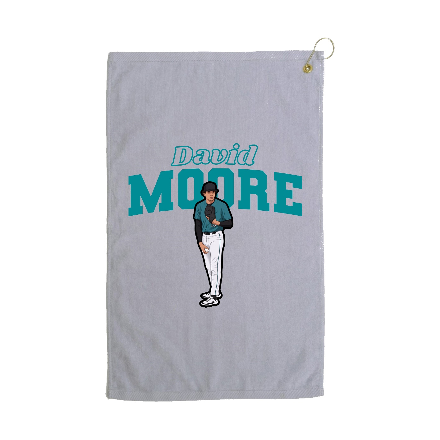 Golf Towel — Name Arch in Grey