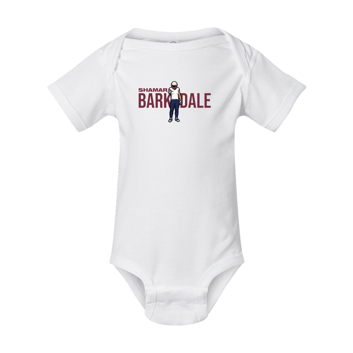 Baby Onesie — Player Name in White