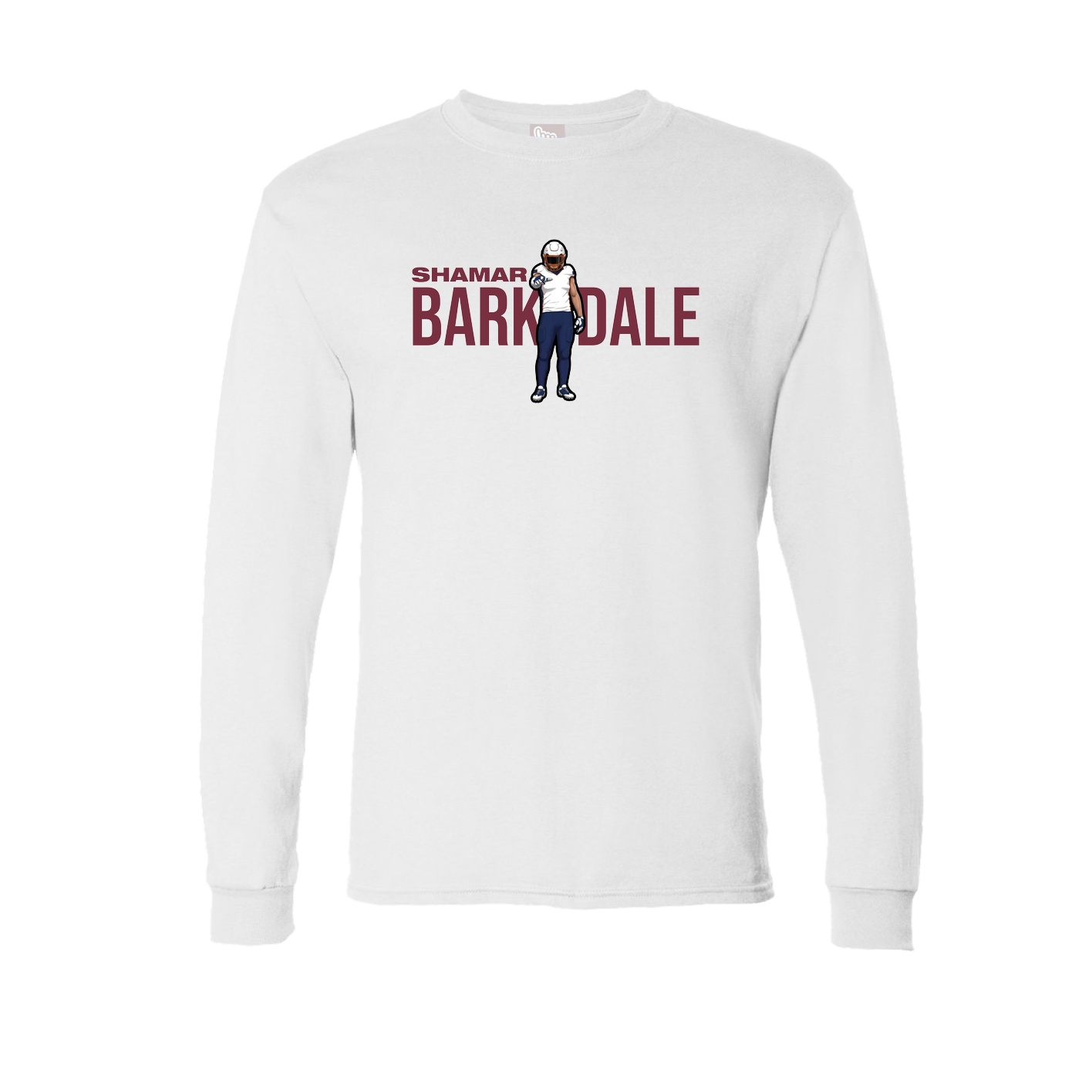 Long Sleeve Tee — Player Name in White