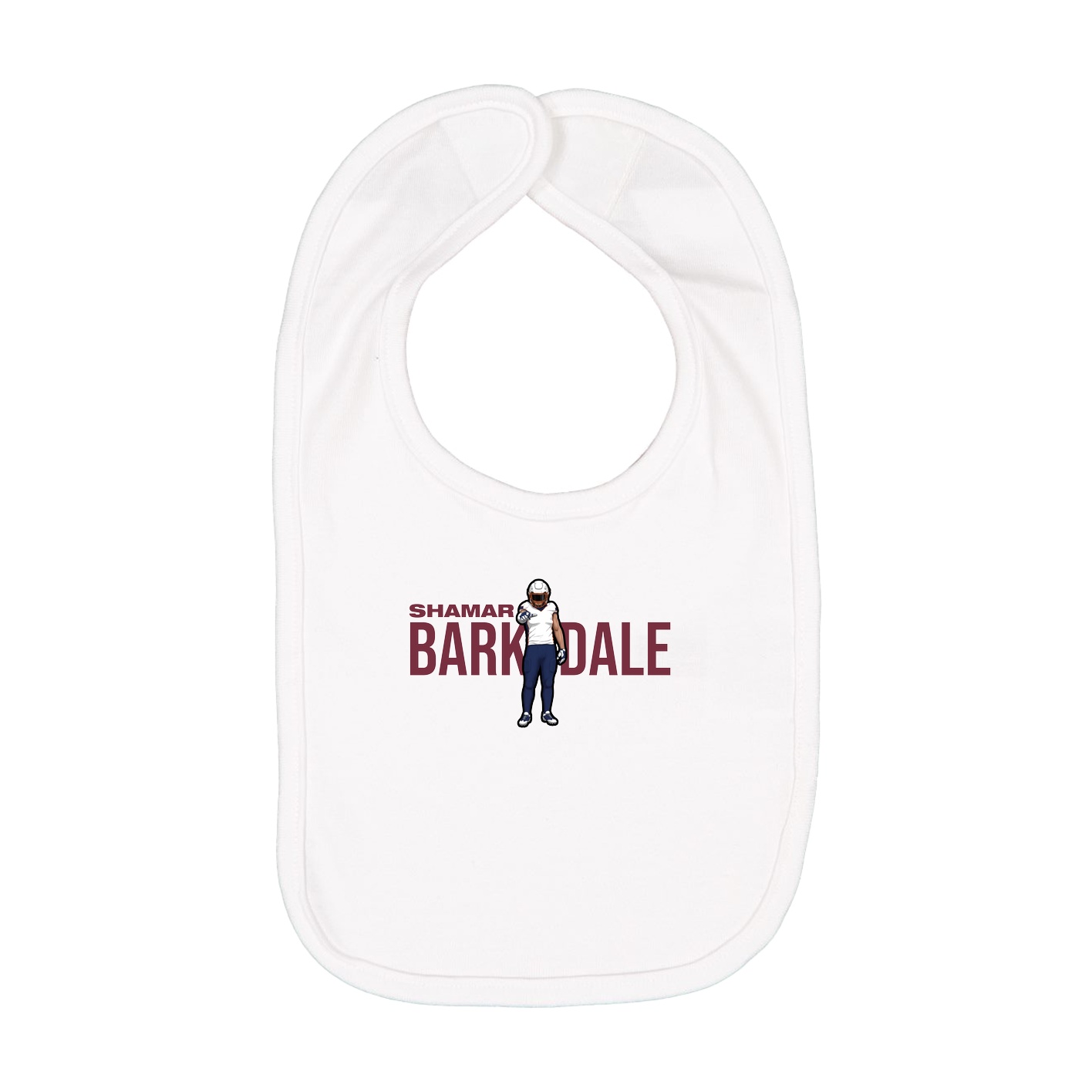 Infant Bib — Player Name in White